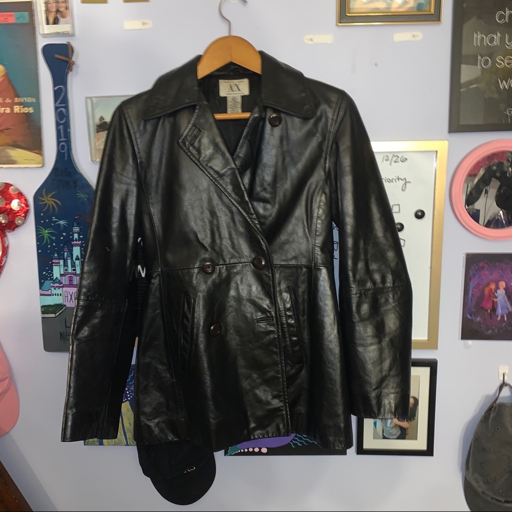 Authentic Vintage Armani Exchange Leather Jacket